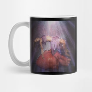 A woman lying on a heart Mug